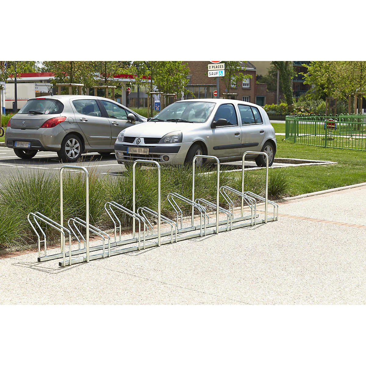 Supports cycles sur 2 niveaux côte à côte – Mottez (Illustration du produit 2)-1