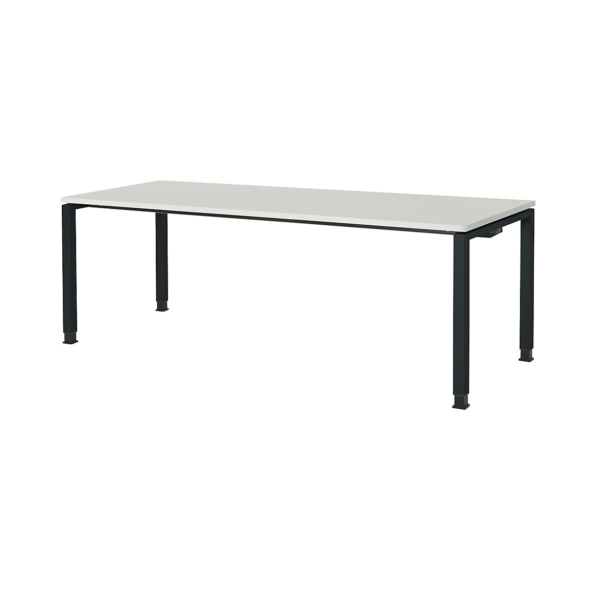 Négyszögletes asztal, négyzetes zártszelvényből készült láb &ndash; mauser