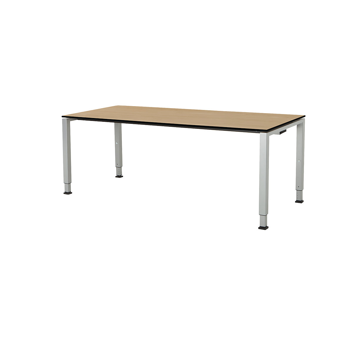 Négyszögletes asztal, négyzetes zártszelvényből készült láb &ndash; mauser