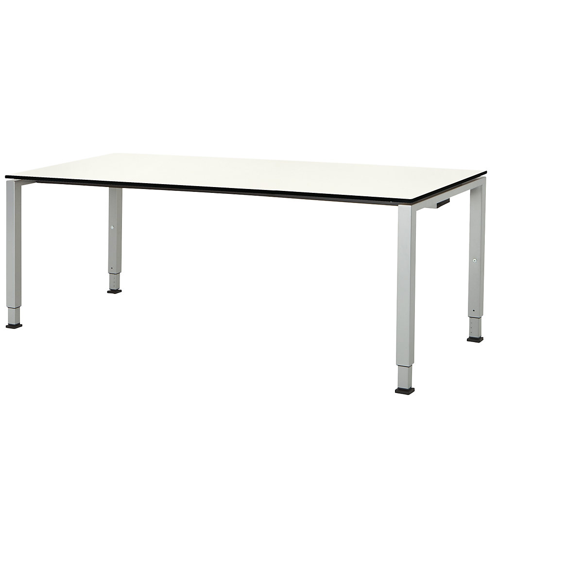 Négyszögletes asztal, négyzetes zártszelvényből készült láb &ndash; mauser