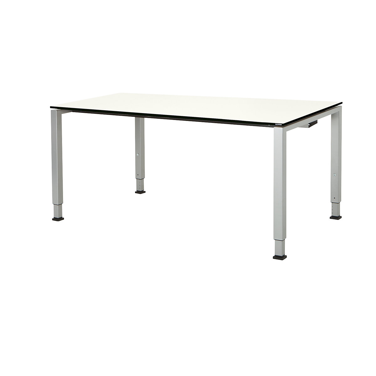 Négyszögletes asztal, négyzetes zártszelvényből készült láb &ndash; mauser