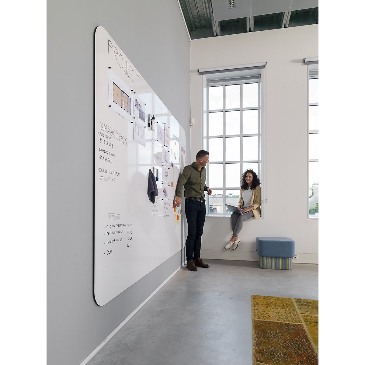 VisuWall formatervezett XXL méretű fehér tábla – Chameleon (Termék képe 7)-6