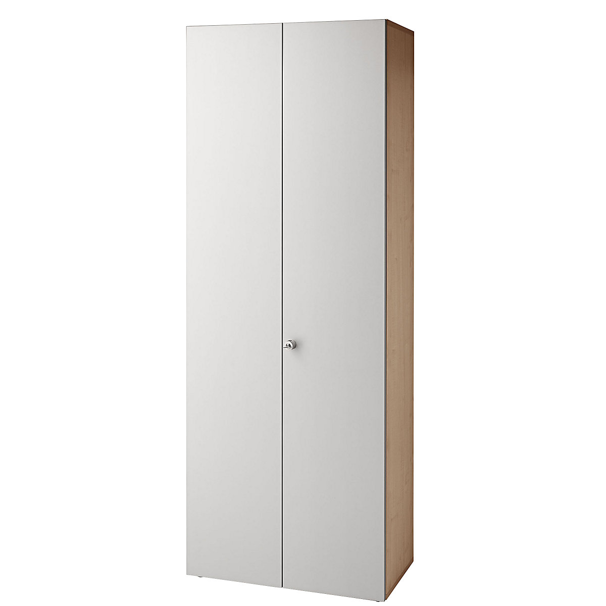 Irattartó szekrény ANNY – eurokraft pro, szárnyas ajtók, 5 polc, mogyoró-dekor / alumíniumezüst-9