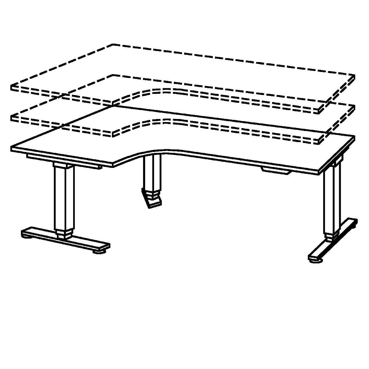 Sarokíróasztal, elektromosan állítható magasságú UPLINER-2.0 (Termék képe 8)-7