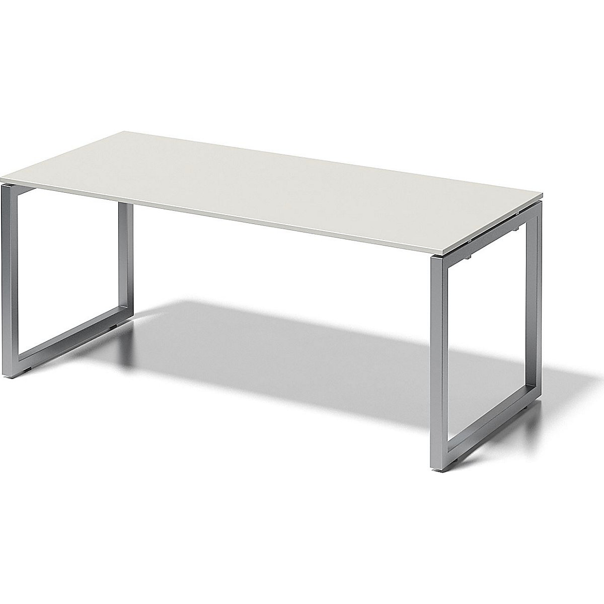 CITO íróasztal, O-váz – BISLEY, ma x szé x mé 740 x 1800 x 800 mm, ezüst váz, szürkésfehér lap-6