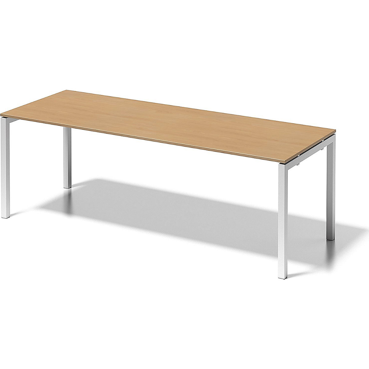 CITO íróasztal, U-váz – BISLEY, ma x szé x mé 740 x 2200 x 800 mm, fehér váz, bükk lap-5