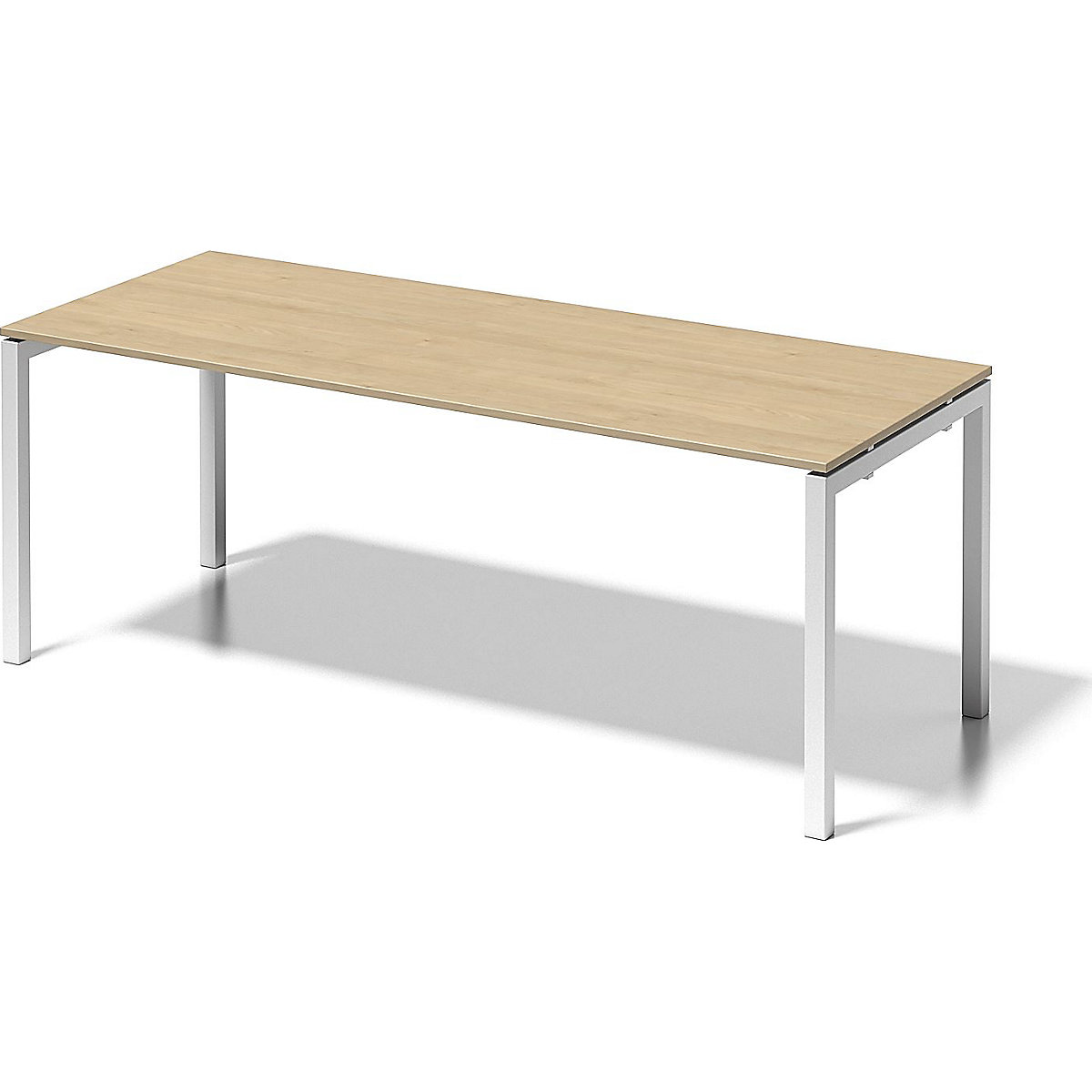 CITO íróasztal, U-váz – BISLEY, ma x szé x mé 740 x 2000 x 800 mm, fehér váz, juhar lap-6