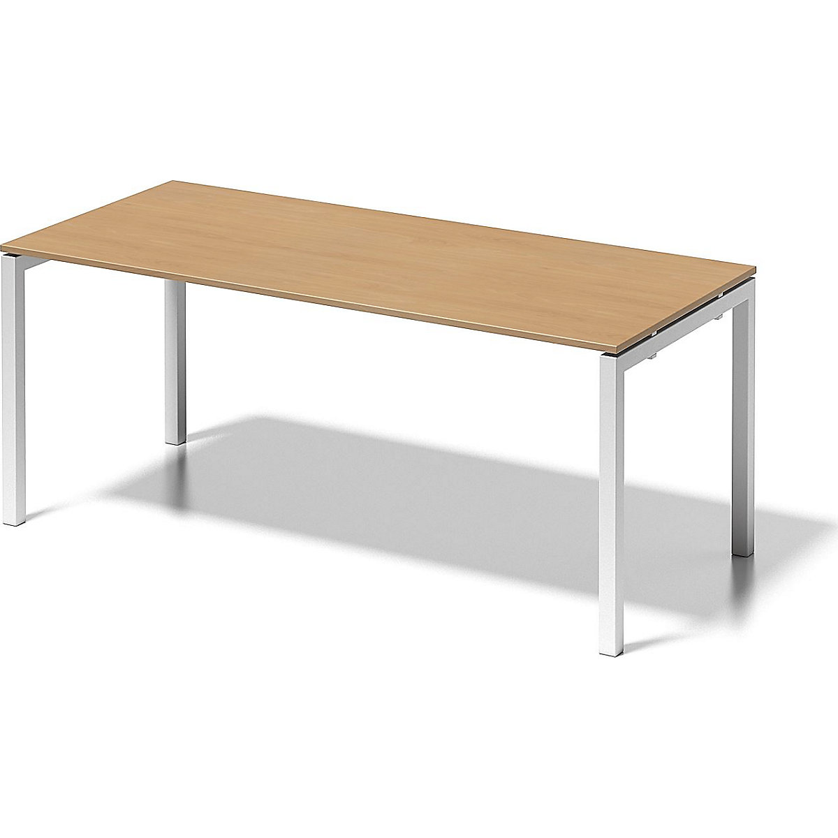 CITO íróasztal, U-váz – BISLEY, ma x szé x mé 740 x 1800 x 800 mm, fehér váz, bükk lap-6