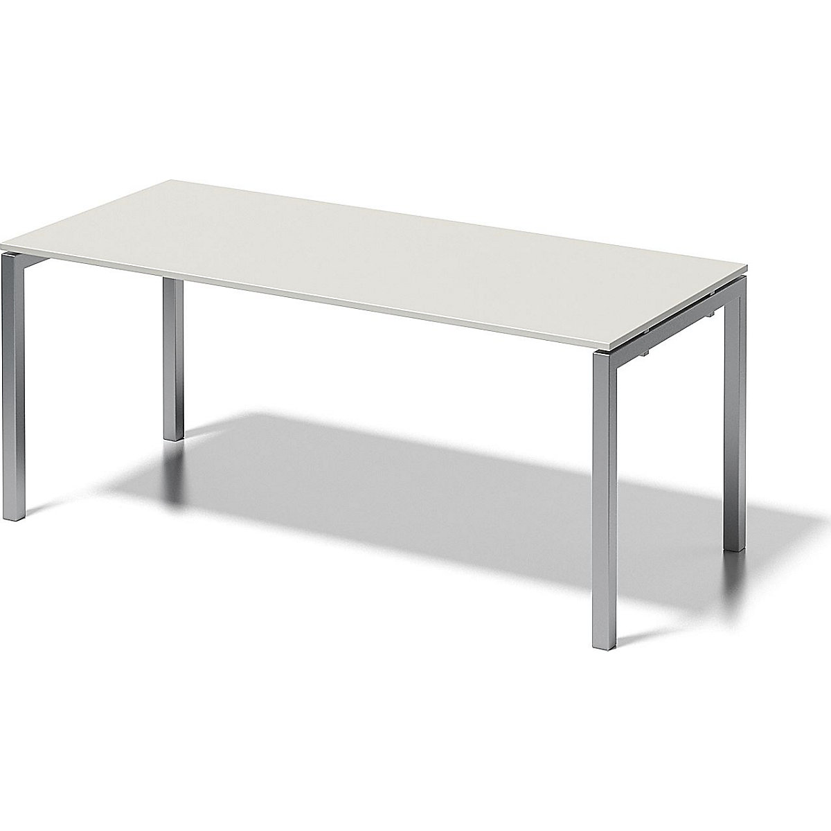 CITO íróasztal, U-váz – BISLEY, ma x szé x mé 740 x 1800 x 800 mm, ezüst váz, szürkésfehér lap-4