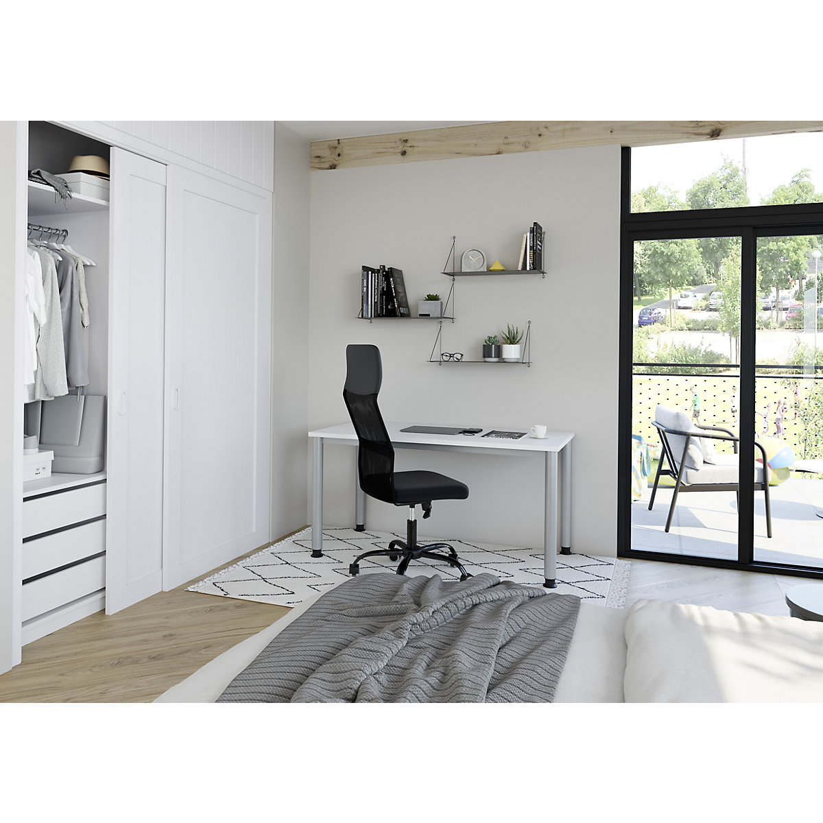 Mini-Office 4 íróasztal RENATUS – eurokraft pro (Termék képe 2)-1