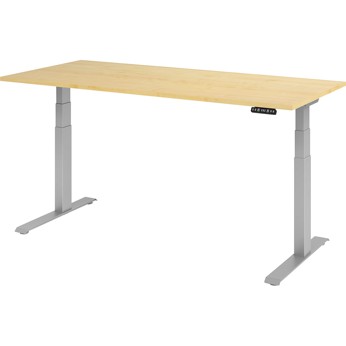 UPLINER-K Íróasztal, elektromosan állítható magasság, 640 – 1290 mm, szé x mé 1800 x 800 mm, juhar-dekor asztallap