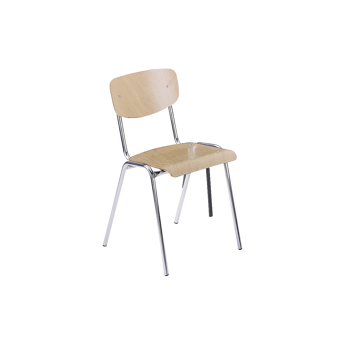 CLASSIC egymásba rakható szék, krómozott váz, cs. e. 4 db, natúr bükk faülés-4