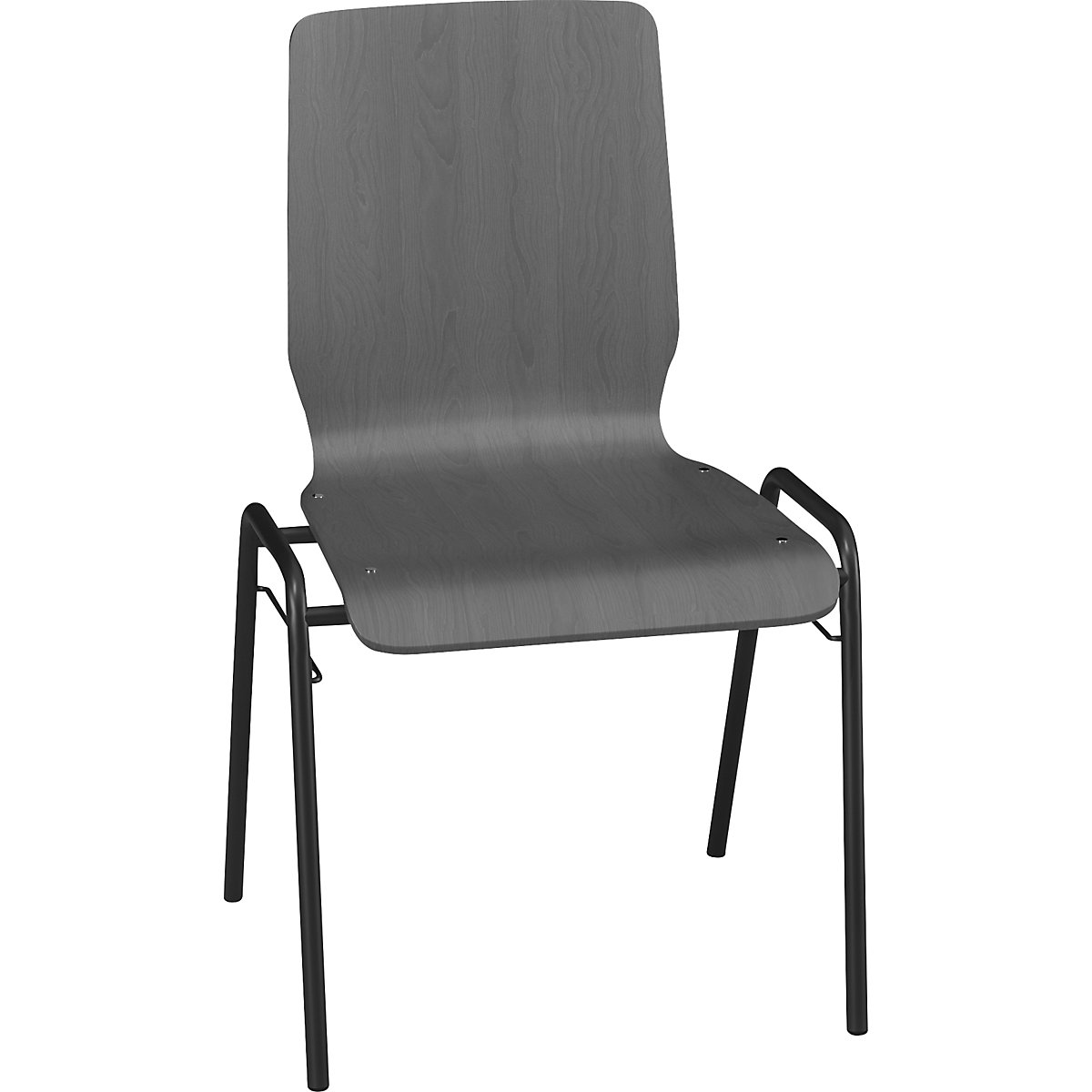 NUKI hajlított falemezes szék, festett váz, cs. e. 4 db, antracit színű faülés-5