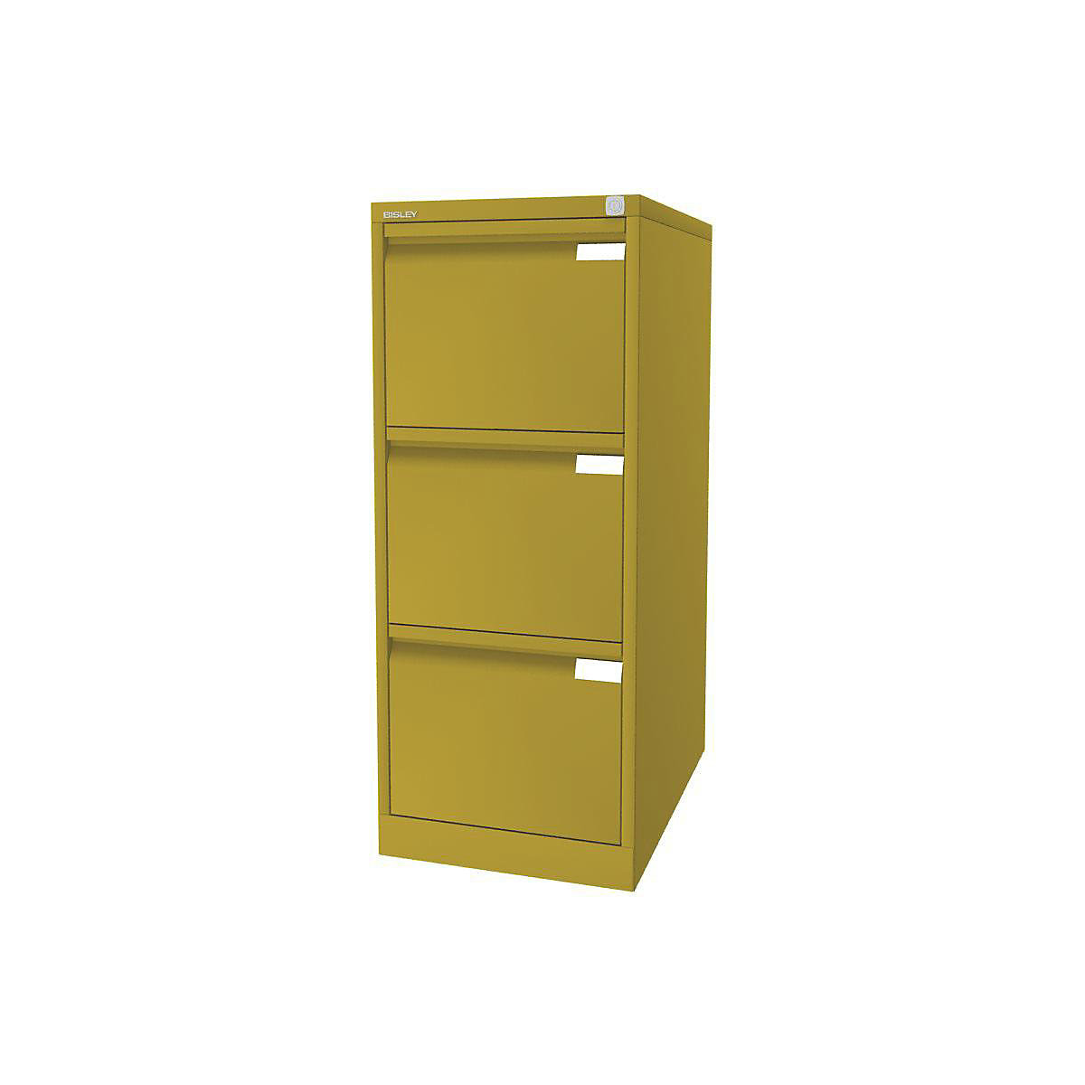 Függő irattartós szekrény, 1 pályás – BISLEY, 3 db DIN A4-es méretű fiók, sárga-15