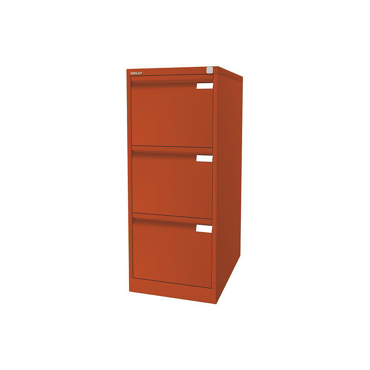 Függő irattartós szekrény, 1 pályás – BISLEY, 3 db DIN A4-es méretű fiók, narancssárga-18