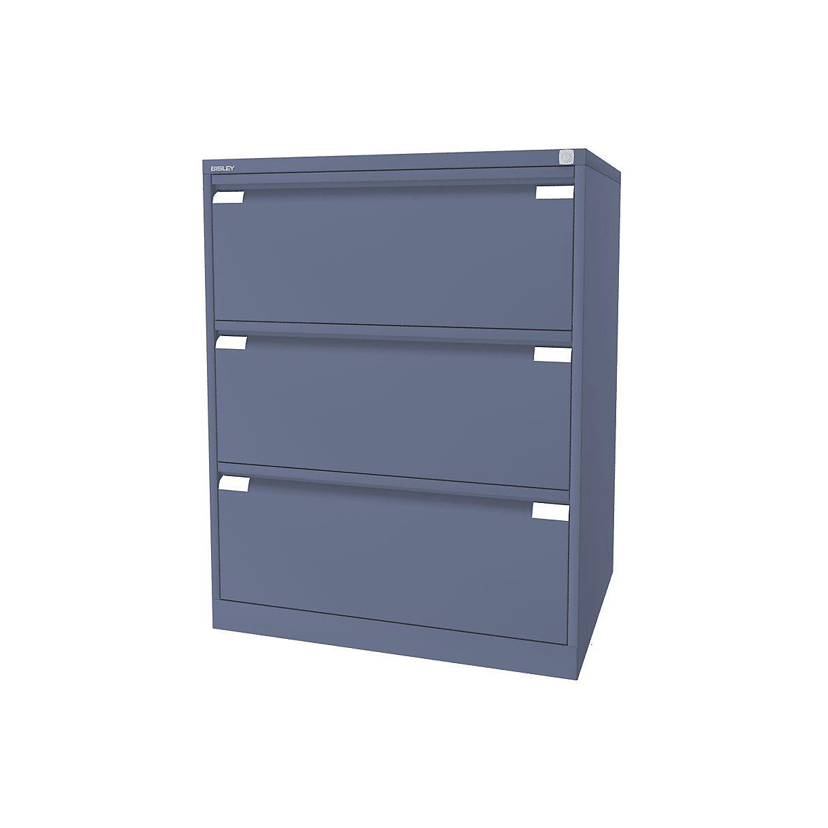 Függő irattartós szekrény, 2 pályás – BISLEY, 3 db DIN A4-es méretű fiók, kék-15