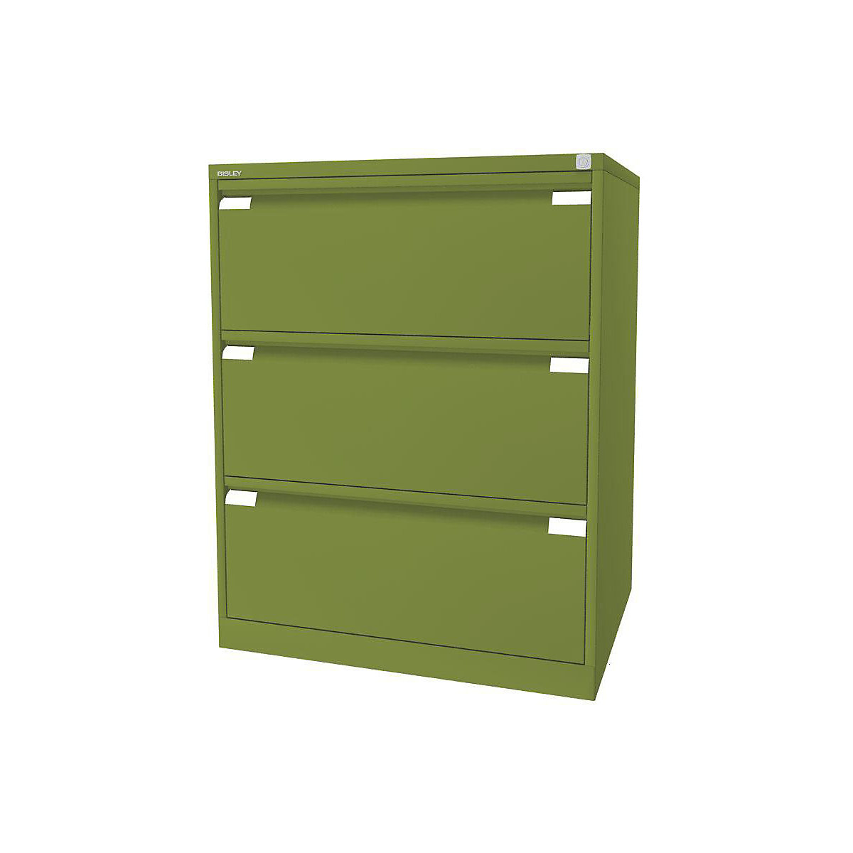Függő irattartós szekrény, 2 pályás – BISLEY, 3 db DIN A4-es méretű fiók, zöld-4
