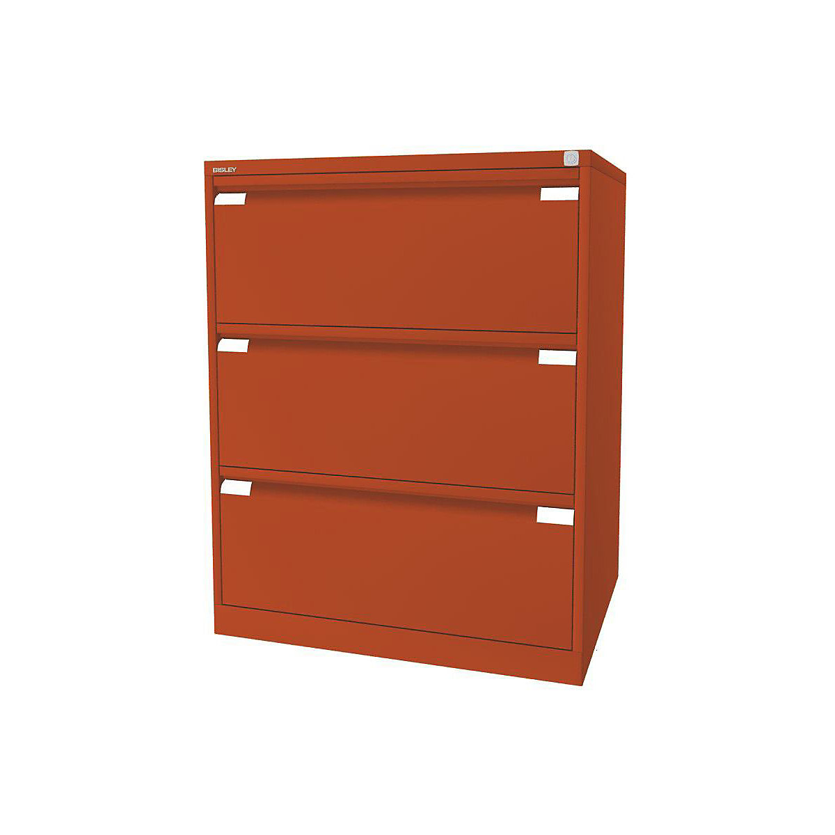 Függő irattartós szekrény, 2 pályás – BISLEY, 3 db DIN A4-es méretű fiók, narancssárga-6