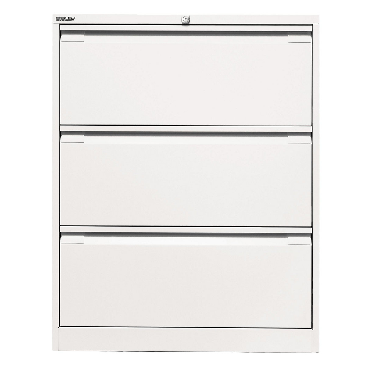 Függő irattartós szekrény, 2 pályás – BISLEY, 3 db DIN A4-es méretű fiók, közlekedési fehér-16