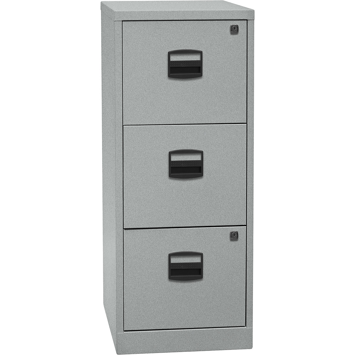 PFA függő irattartós szekrény – BISLEY, 3 fiók, ezüst-3
