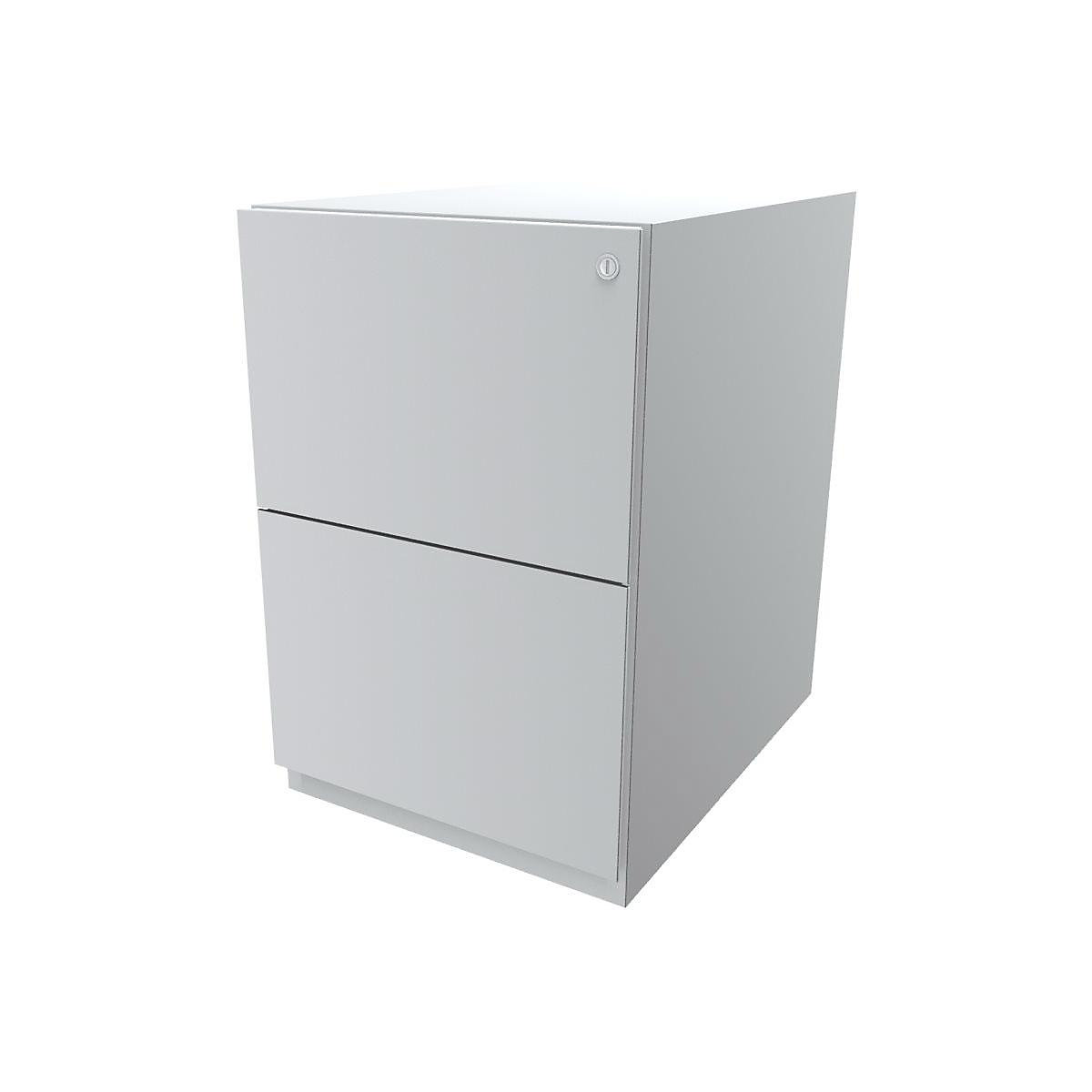 Note™ görgős konténer, 2 függő irattartóval – BISLEY, ma x szé 645 x 420 mm, közlekedési fehér-3