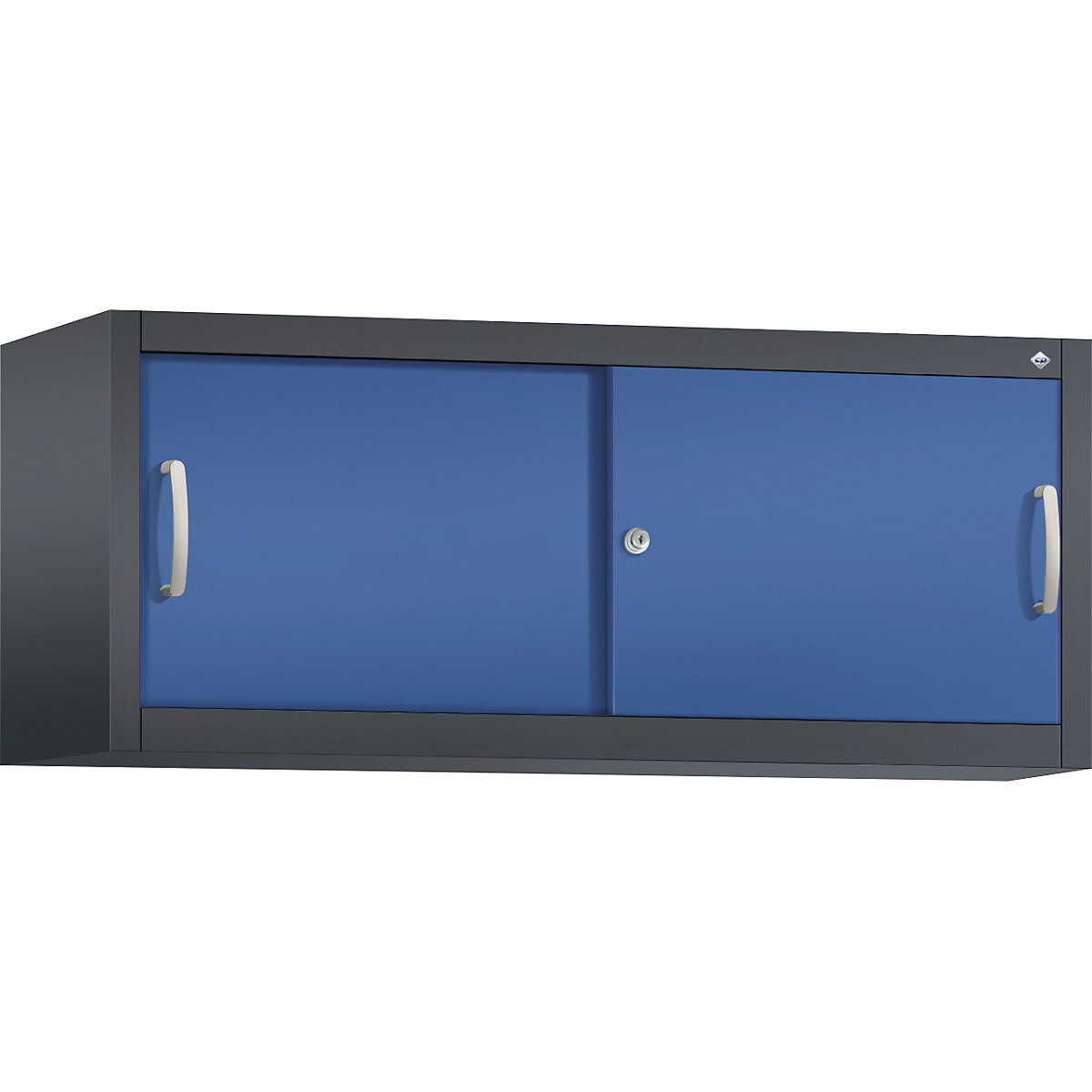 ACURADO felső szekrény tolóajtókkal – C+P, ma x szé x mé 500 x 1200 x 400 mm, feketésszürke / enciánkék-13