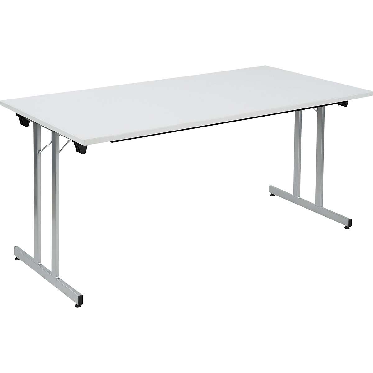 F25 összecsukható asztal, szé x mé 1600 x 800 mm, világosszürke lap, alumíniumezüst váz-6
