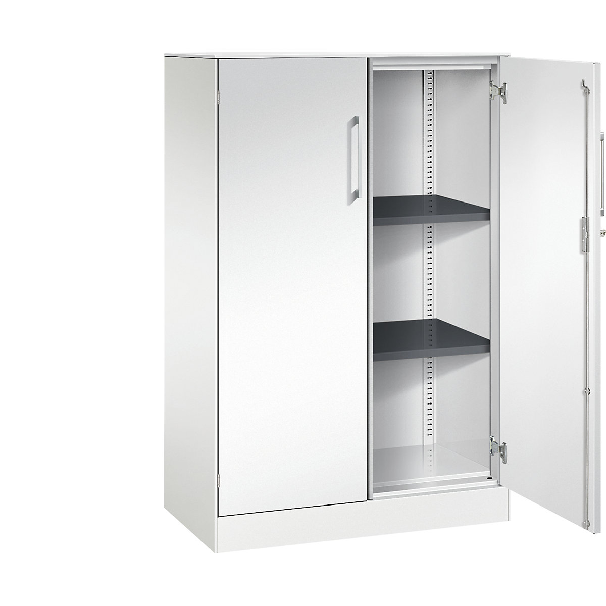 ASISTO szárnyasajtós szekrény, magasság 1292 mm – C+P, szélesség 800 mm, 2 polc, közlekedési fehér/közlekedési fehér-5