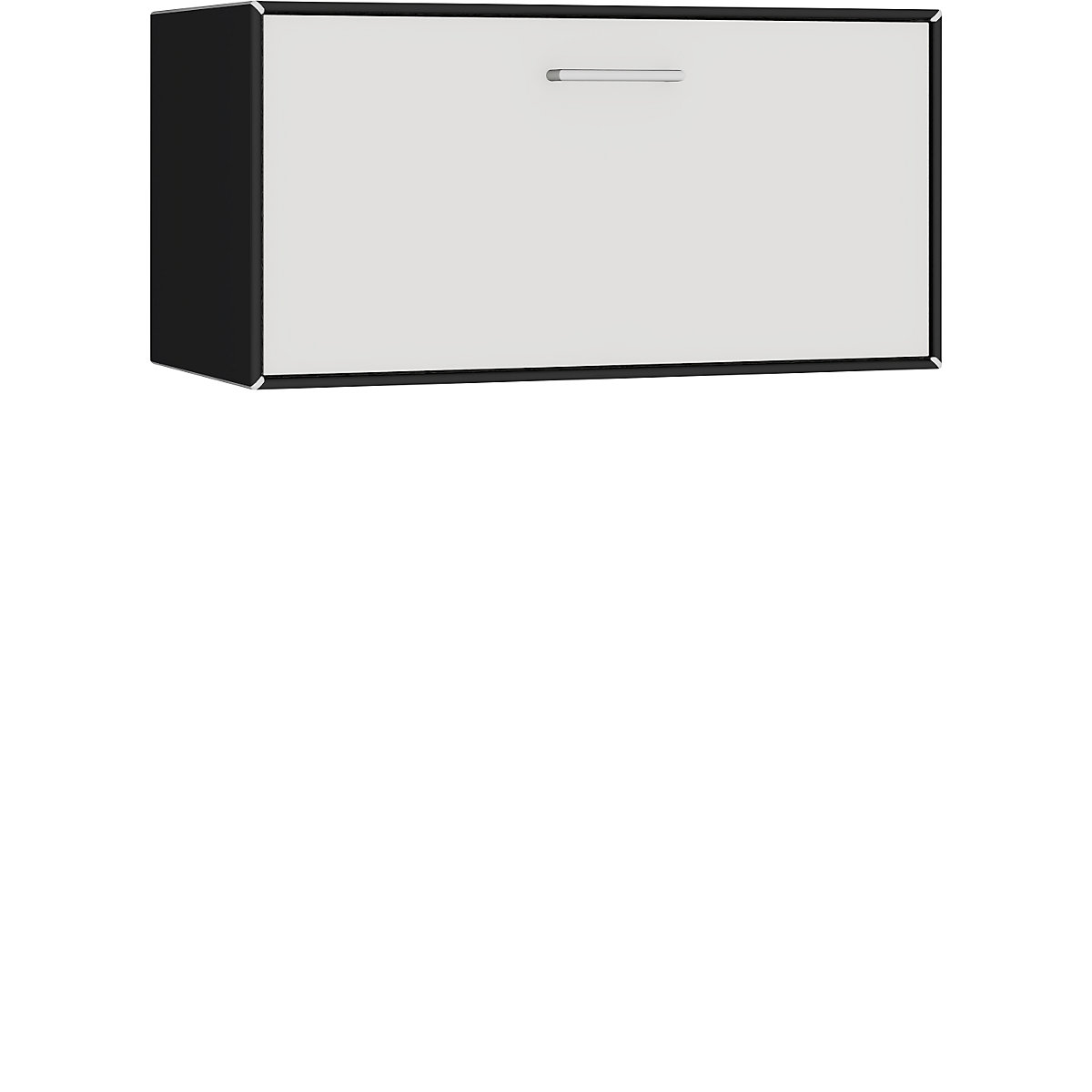 Egyes doboz, függő – mauser, 1 fiók, szélesség 770 mm, mélyfekete / jelzőfehér-6