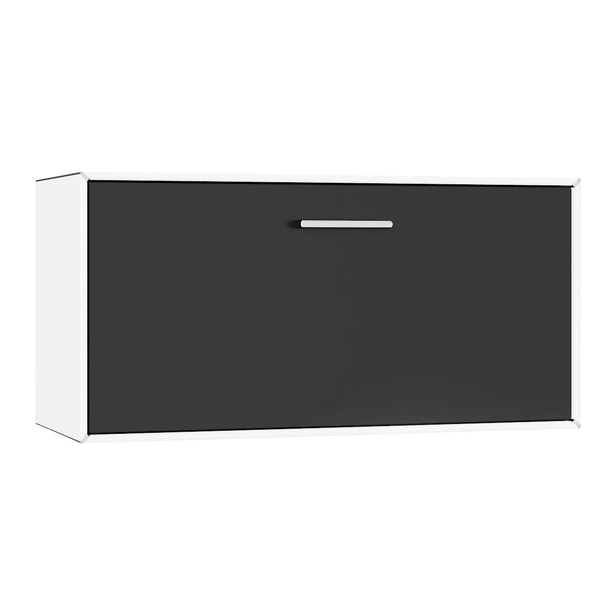 Egyes doboz, függő – mauser, 1 fiók, szélesség 770 mm, jelzőfehér / mélyfekete-2