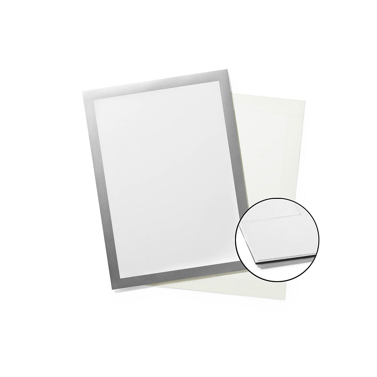 DURAFRAME® GRIP A4 fóliakeret tépőzáras szalagokkal – DURABLE, DIN A4 mérethez, cs. e. 10 db, ezüst
