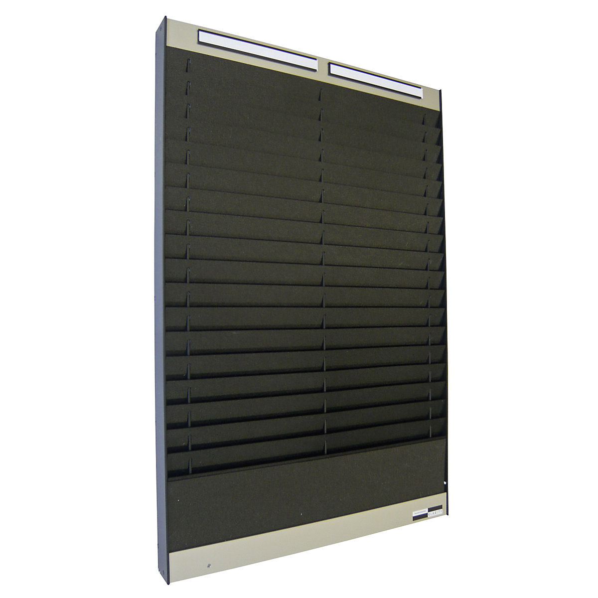 Iratosztályozó tábla, 2 x 18 rekesz DIN A5 mérethez, vízszintes irattárolás, fekete, matt