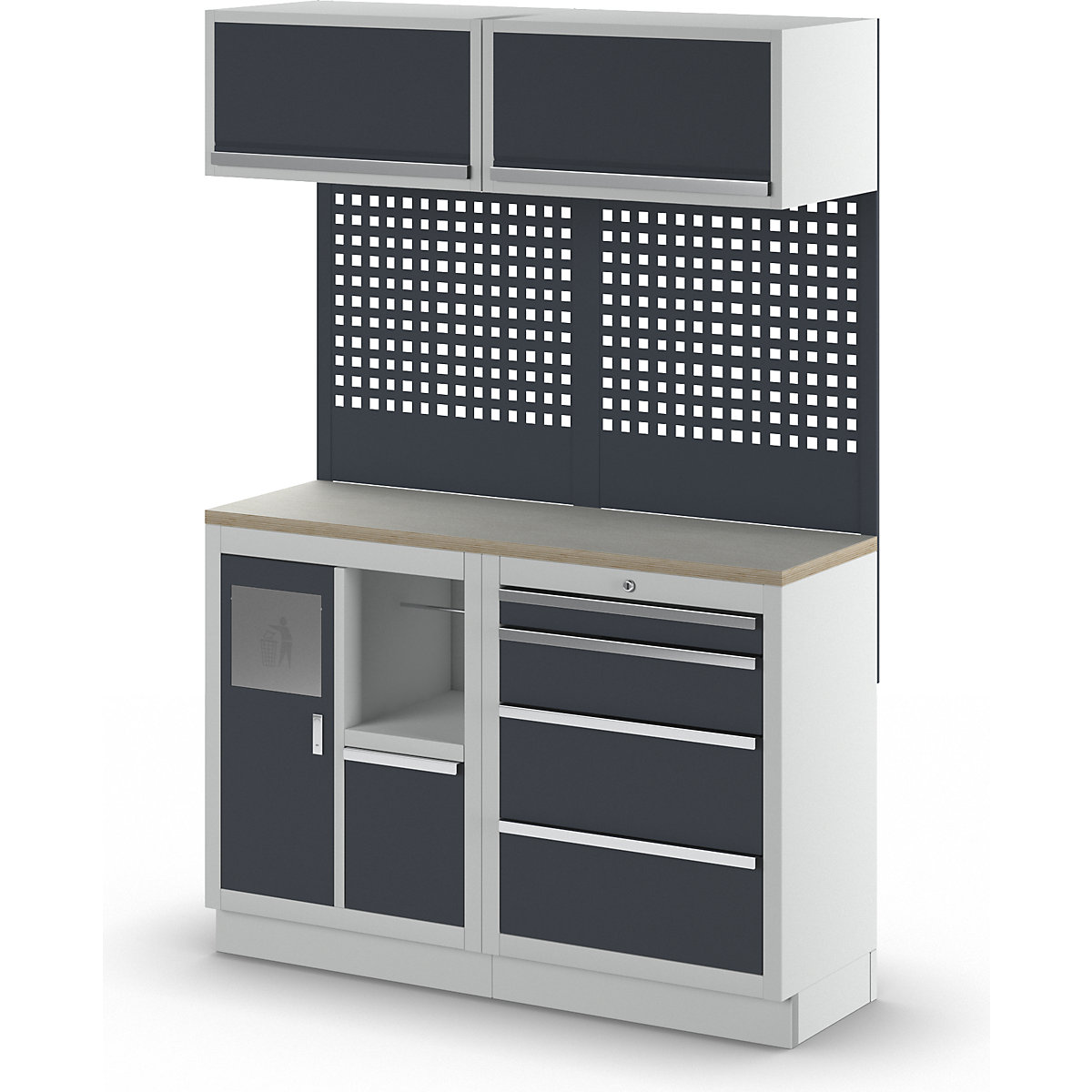 Sistem delavniških omar z omarico za čistila in odpadke (Slika izdelka 5)-4