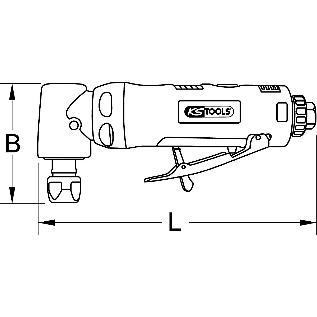 Sűrítettlevegős sarokcsiszoló – KS Tools (Termék képe 3)-2