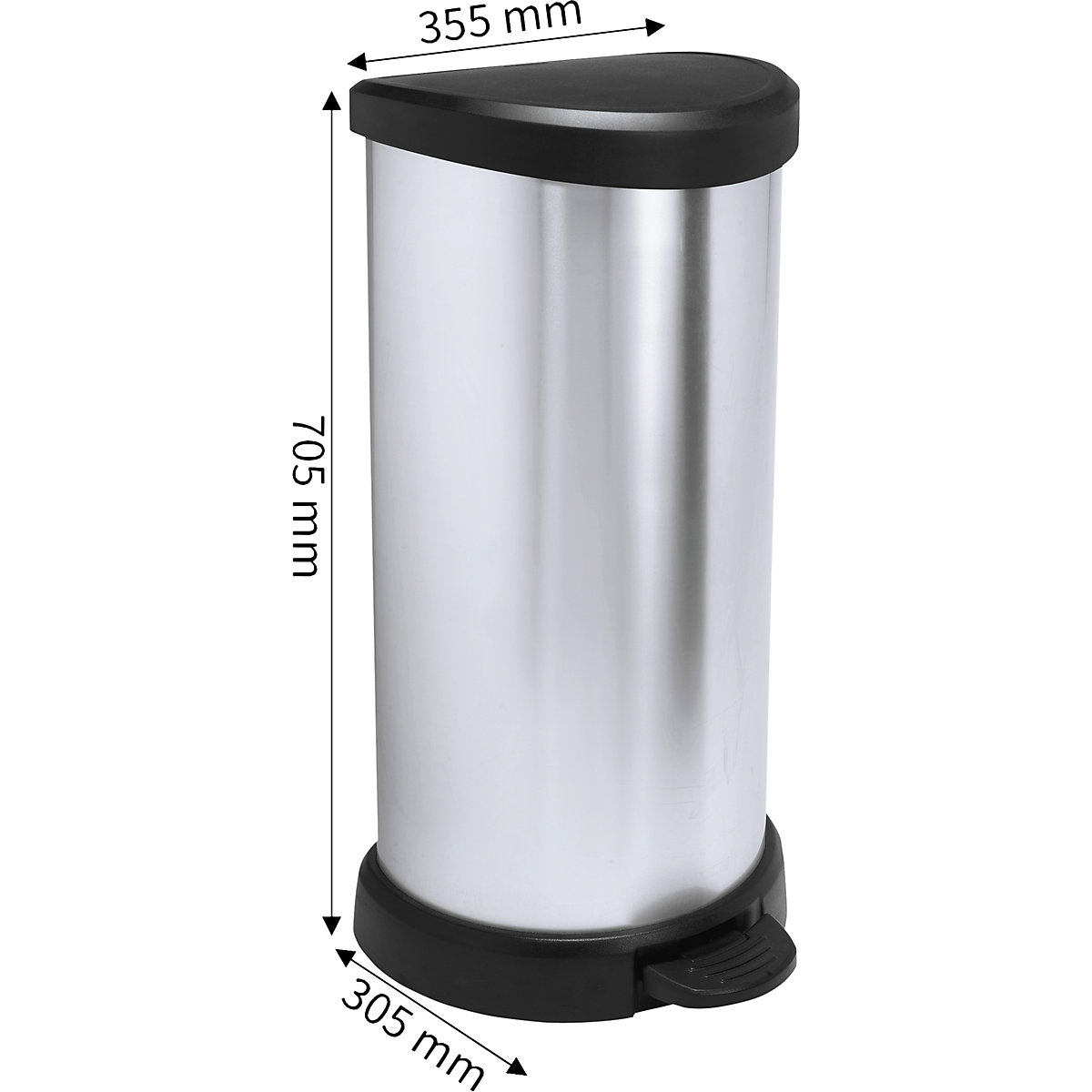 DECOBIN pedálos szemetes, félkör alakú (Termék képe 4)-3