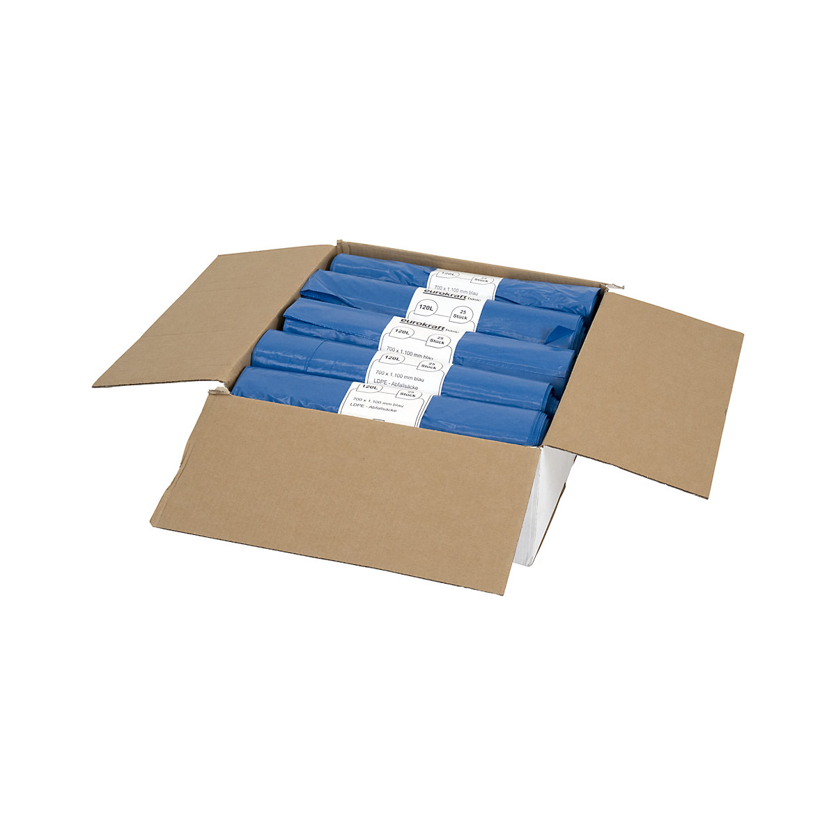 Szemeteszsákok, 100% PCR LDPE, 120 l – eurokraft basic (Termék képe 12)-11