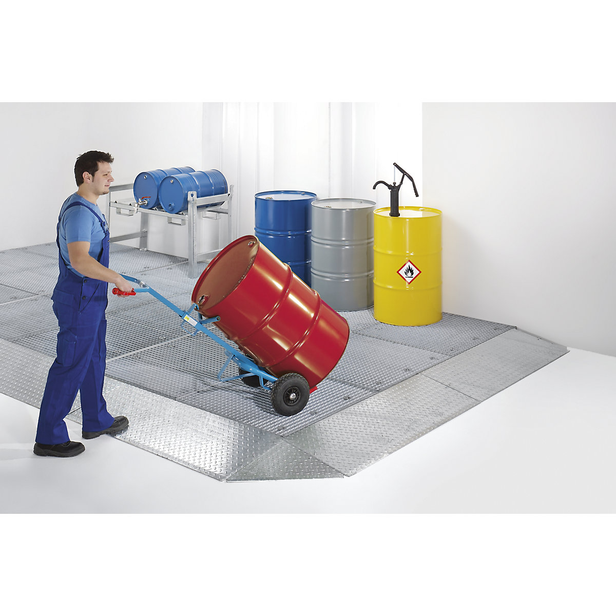 Alacsony, lapos acéltálca – eurokraft pro (Termék képe 2)-1