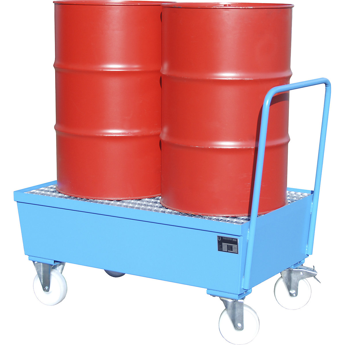 Mobil acél felfogótálcá bordázott peremmel – eurokraft pro (Termék képe 3)-2