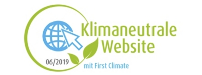 Diese Webseite ist klimaneutral. Auszeichnung mit dem first climate Logo.