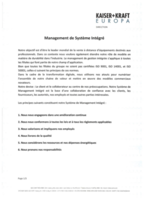 Système de management intégré