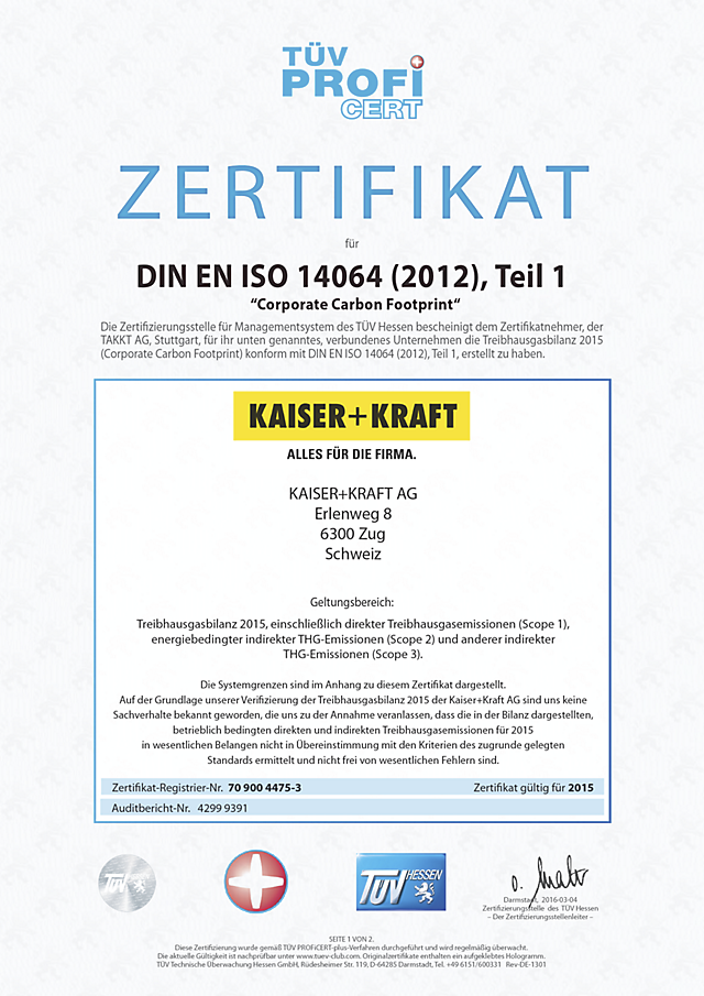 ISO 14064 certificato