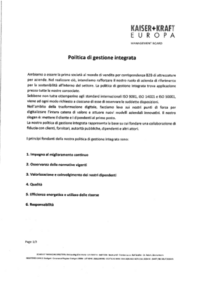 La politica di gestione integrata