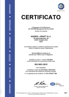 ISO 9001 certificato