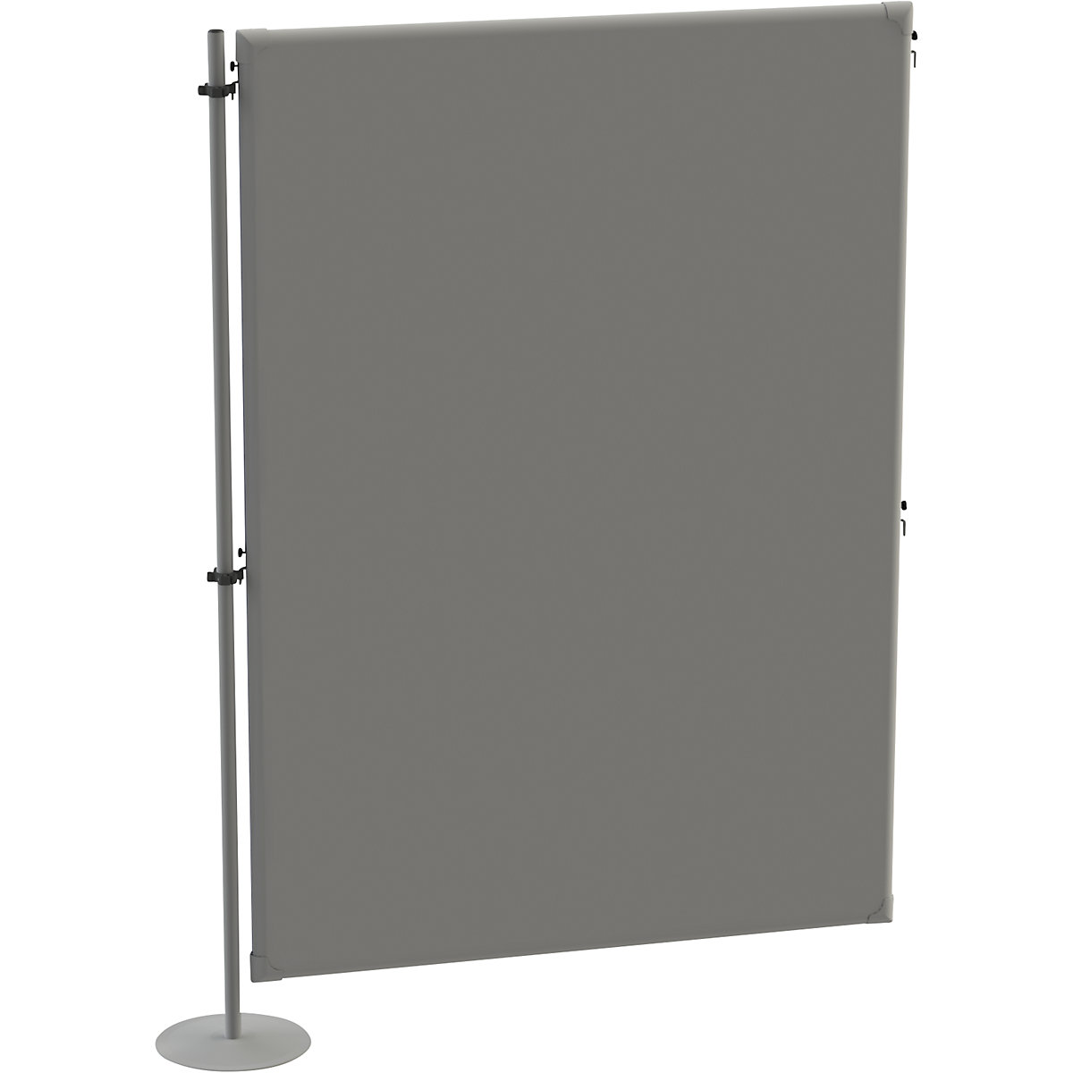 Akustická dělicí stěna – eurokraft pro, s 1 kruhovou nohou, přístavný prvek, š x h 1200 x 280 mm, šedá-4