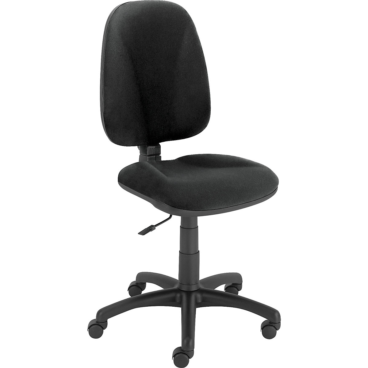 Kancelářská otočná židle JUPITER – eurokraft basic, mechanika s permanentním kontaktem, barva potahu černá