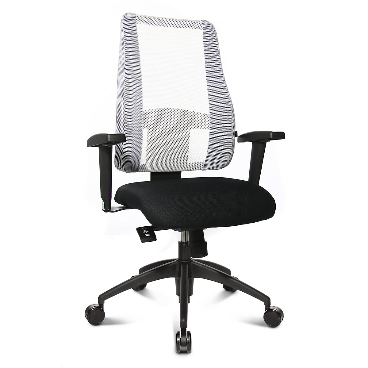 Kancelářská otočná židle LADY SITNESS DELUXE – Topstar, pohyblivá se 7 zónami, černá / bílá-5