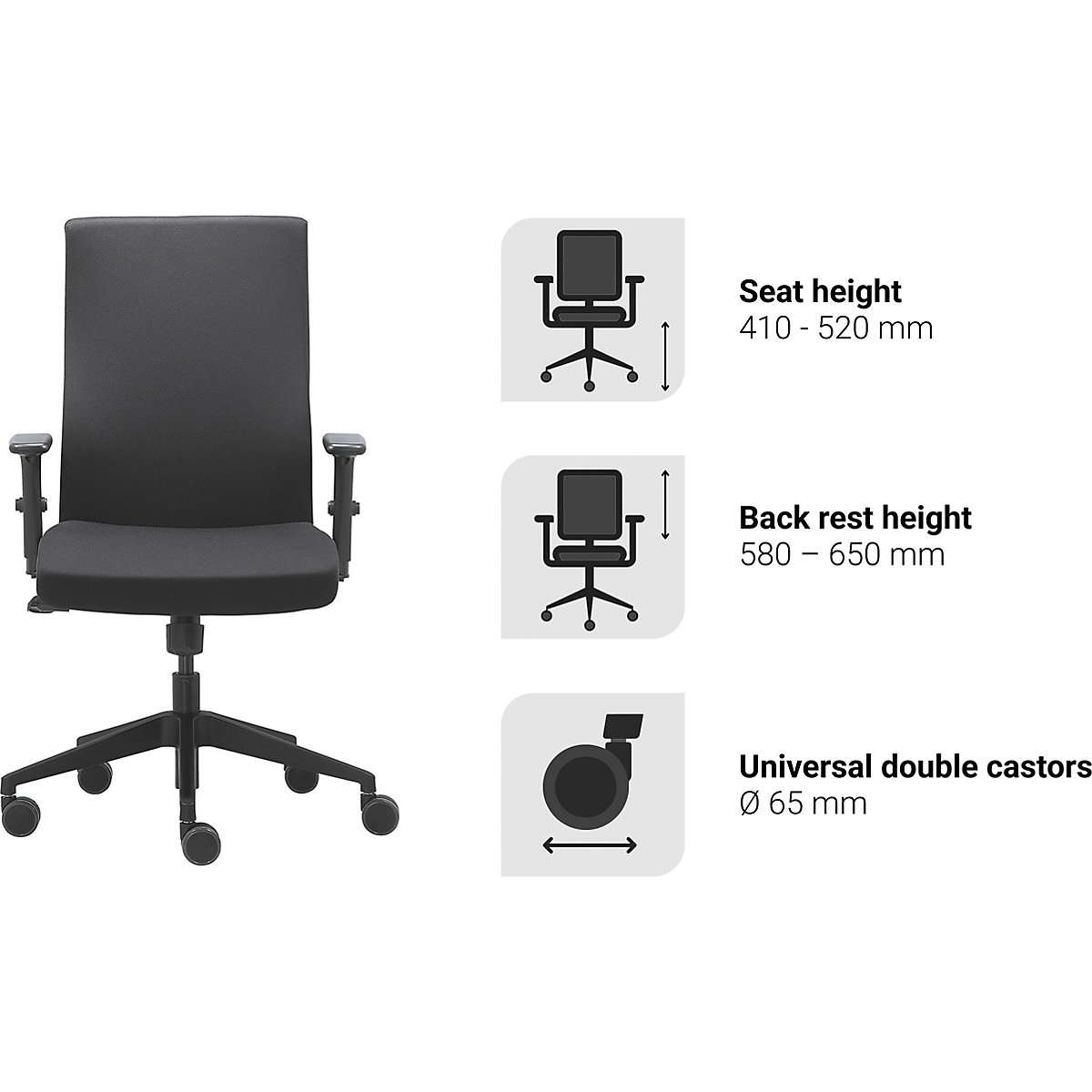 Kancelářská otočná židle STRIKE COMFORT – Dauphin (Obrázek výrobku 4)-3