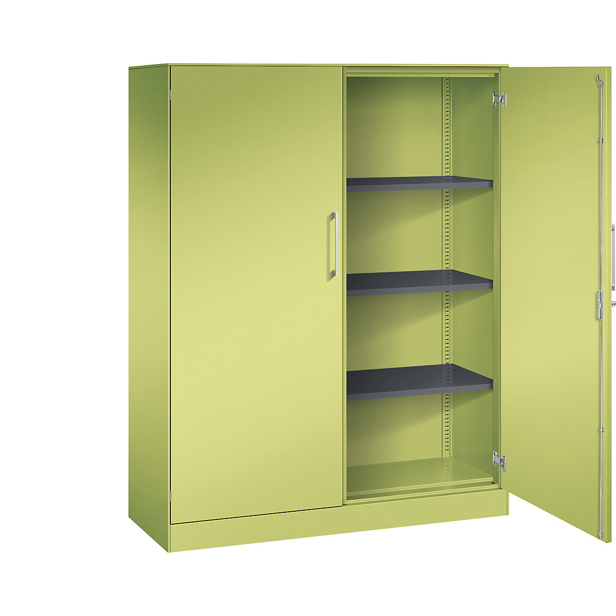 C+P – Skříň s otočnými dveřmi ASISTO, výška 1617 mm, šířka 1200 mm, 3 police, viridianová zelená/viridianová zelená