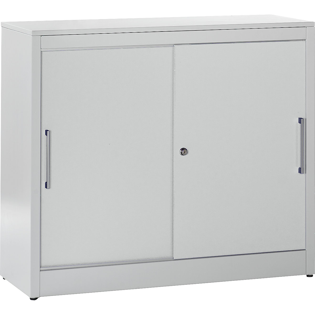 Skříň s posuvnými dveřmi – mauser, odkládací skříň se 2 policemi, v x š x h 1040 x 1200 x 420 mm, světle šedá-10