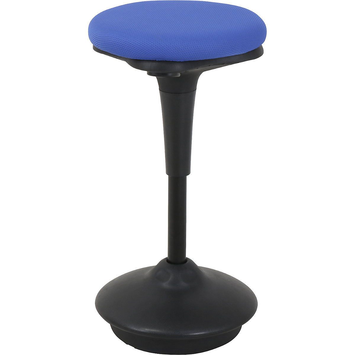 Twinco – Opora pro stání 6131, kruhový sedák, Ø 340 mm, potah modrá